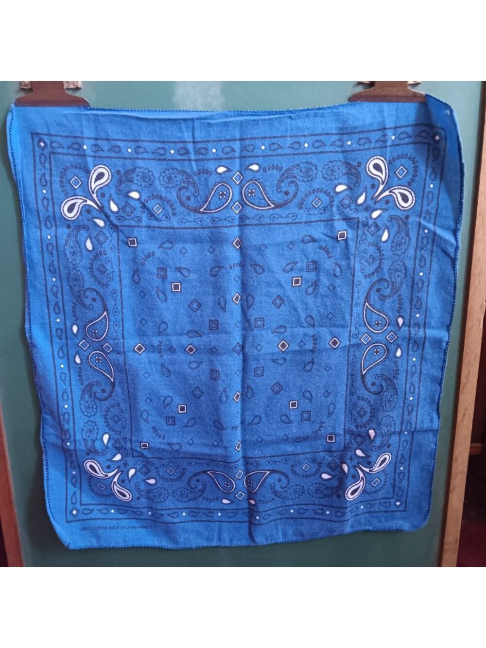 22x21 Blue Paisley Western Hanky Biker  Bandana 100% Cotton Made In China